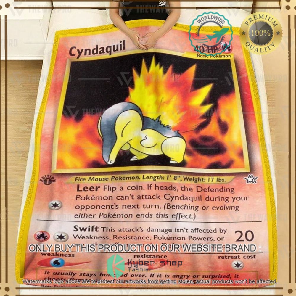 cyndaquil 1st edition leer custom pokemon soft blanket 2 4905