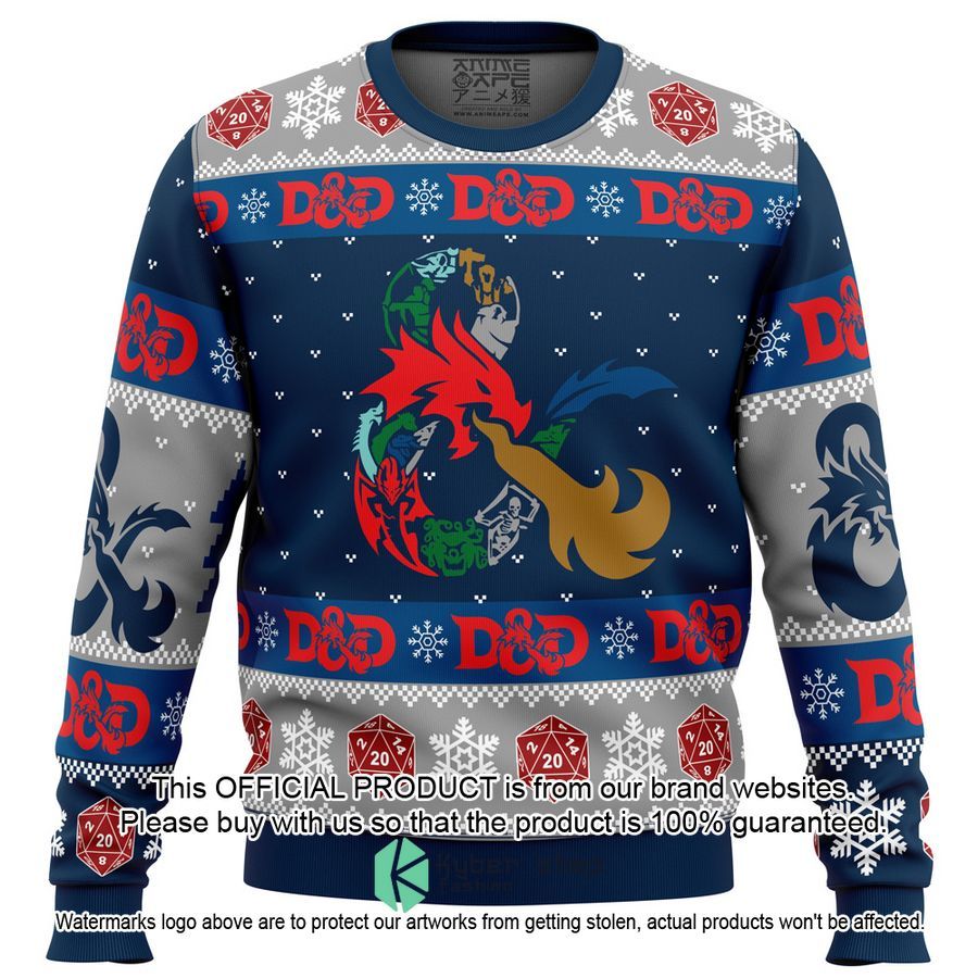 D-20 Dungeons & Dragons Christmas Sweater word2