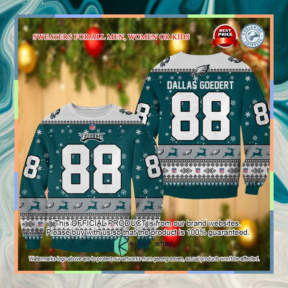 Dallas Goedert Philadelphia Eagles Christmas Sweater 3 Dallas Goedert Philadelphia Eagles Christmas Sweater word2