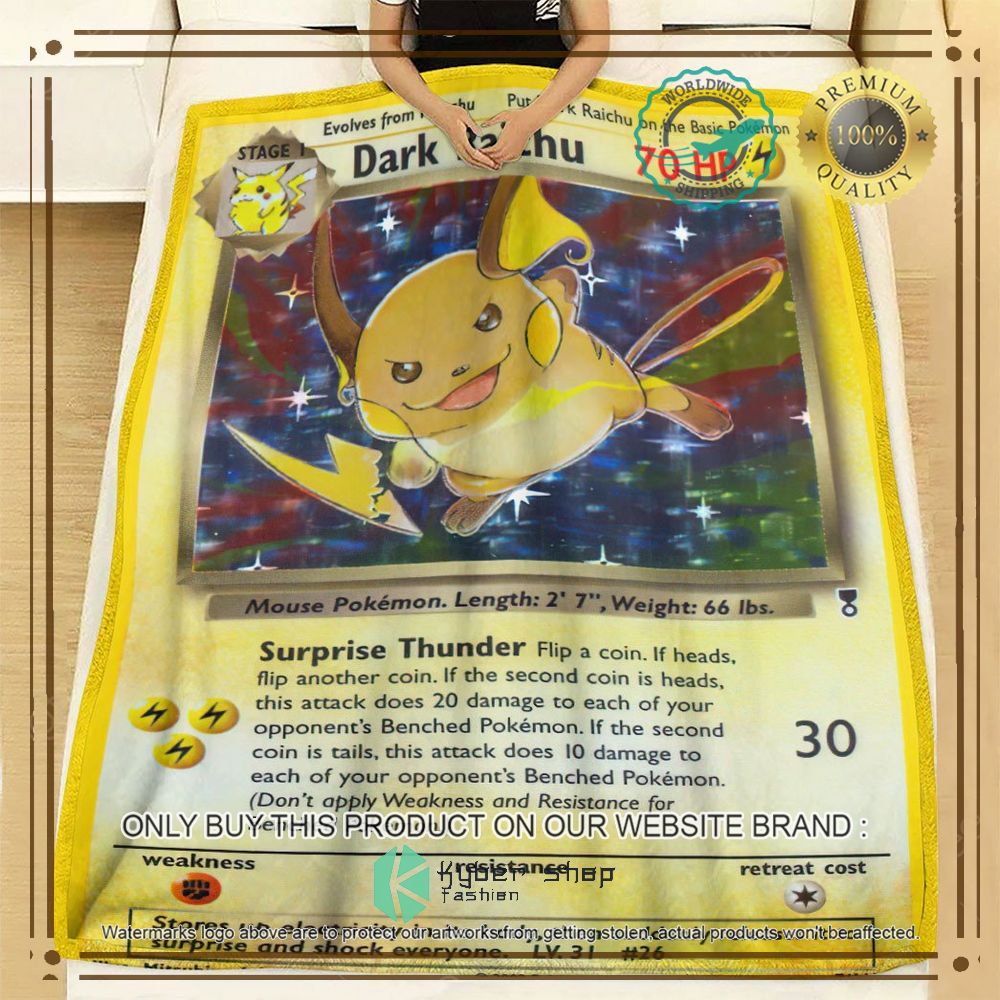 dark raichu legendary collection anime pokemon blanket 2 61706