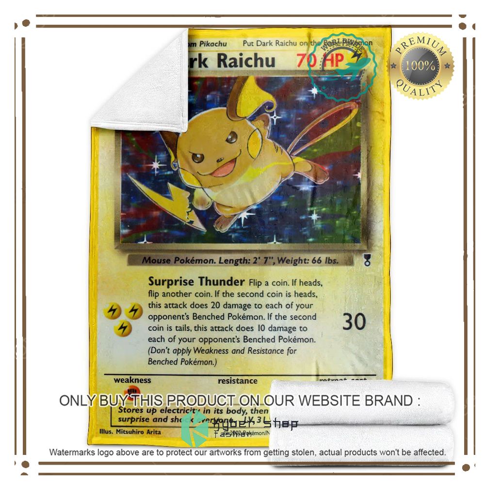 Dark Raichu Legendary Collection Anime Pokemon Blanket 3 dark raichu legendary collection anime pokemon blanket 3 60628