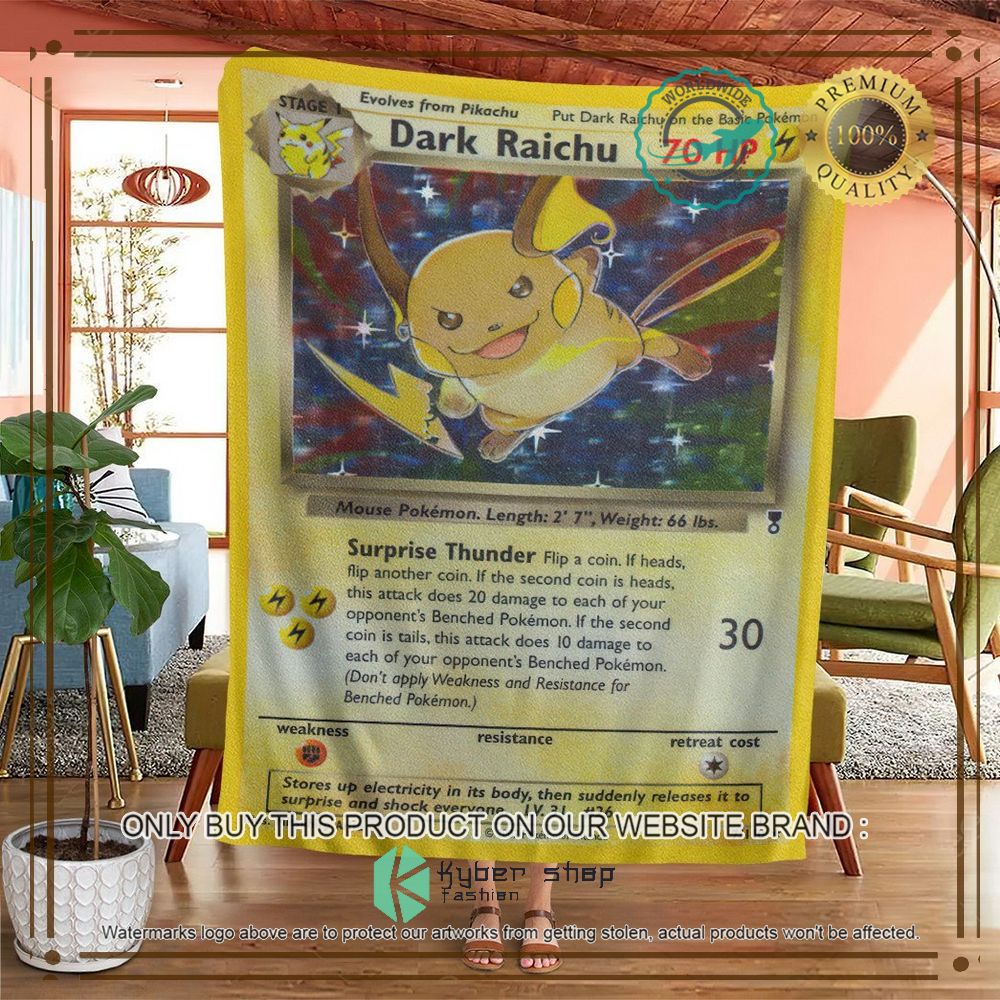 Dark Raichu Legendary Collection Anime Pokemon Blanket 4 dark raichu legendary collection anime pokemon blanket 4 24657