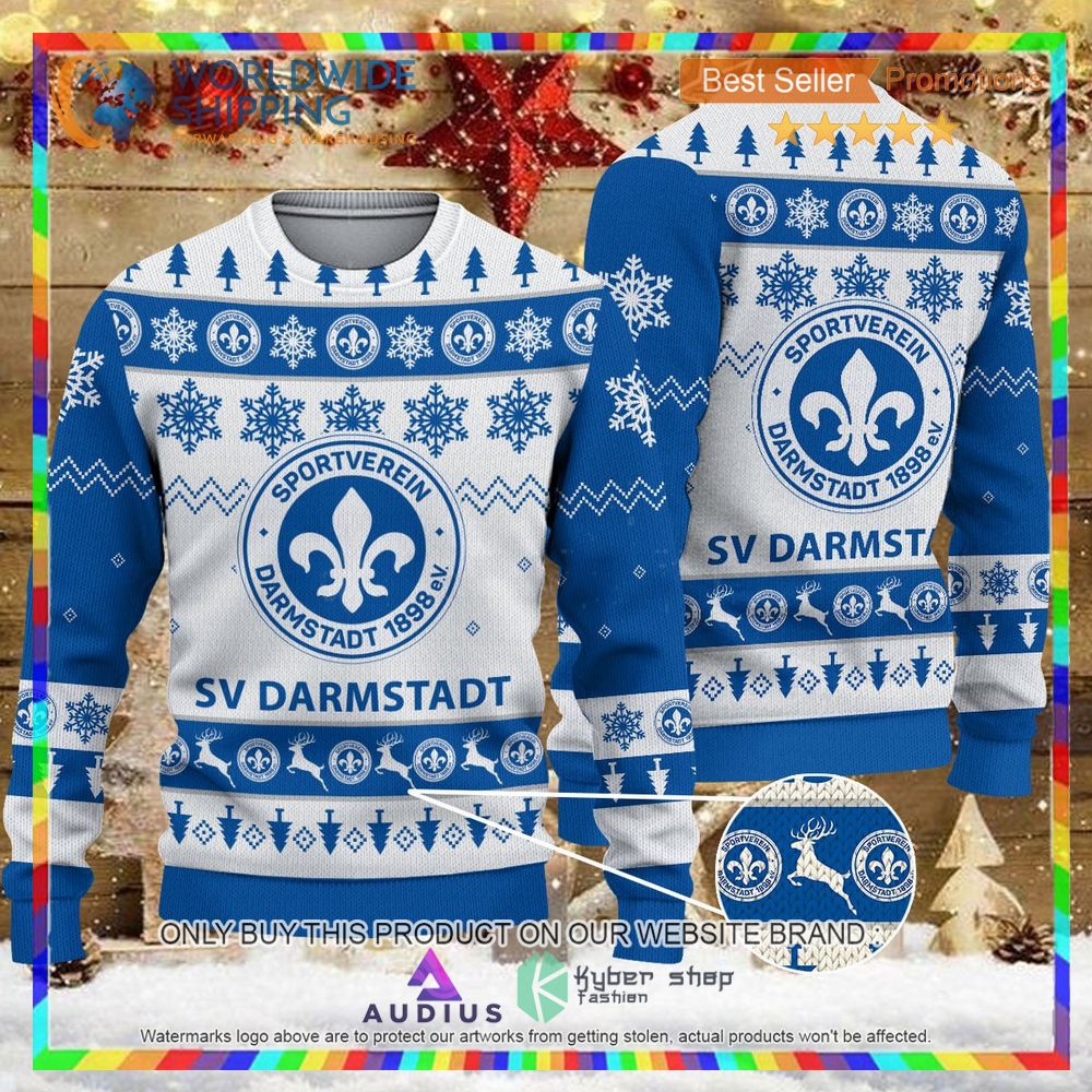darmstadt 98 white blue ugly christmas sweater 1 56486