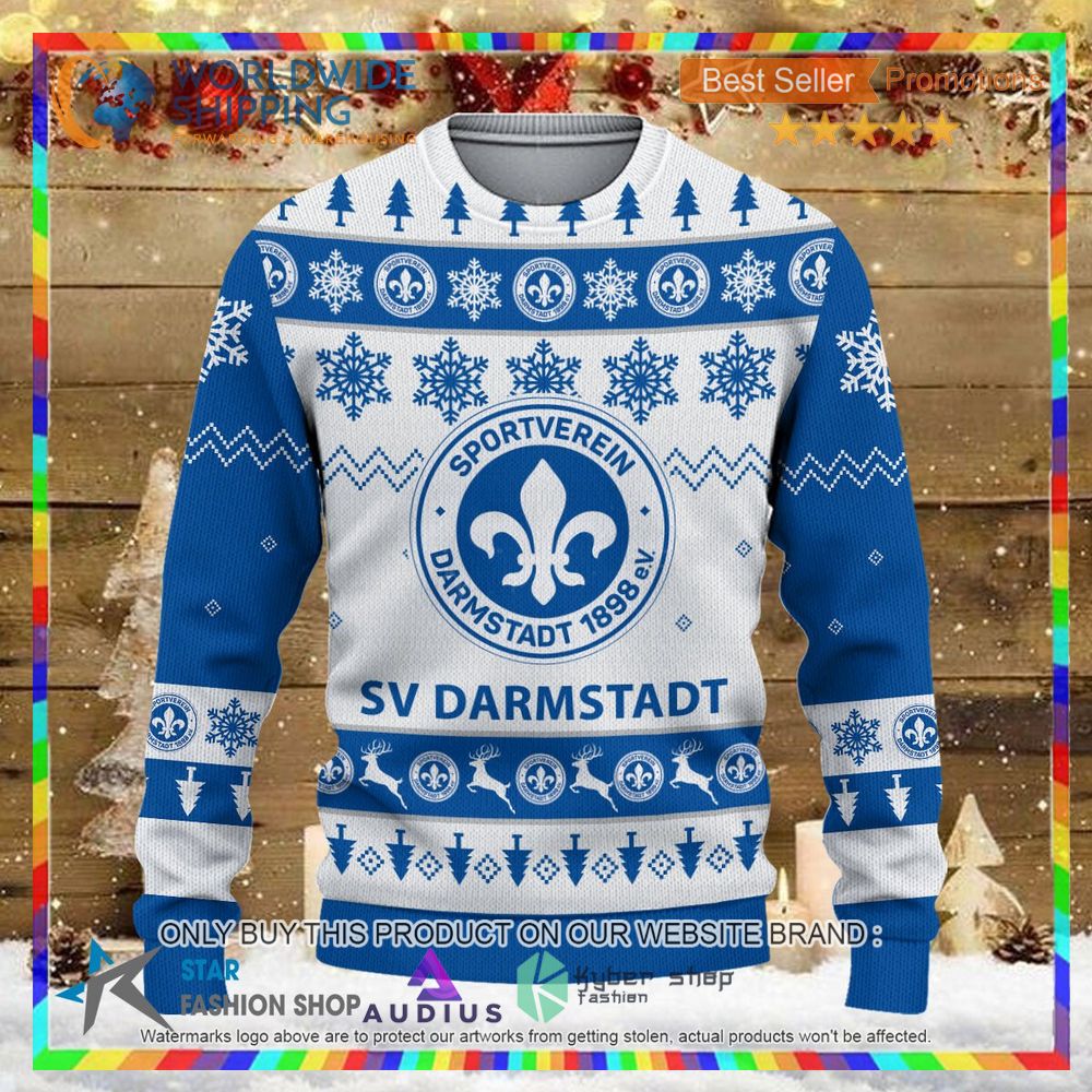 darmstadt 98 white blue ugly christmas sweater 2 53762