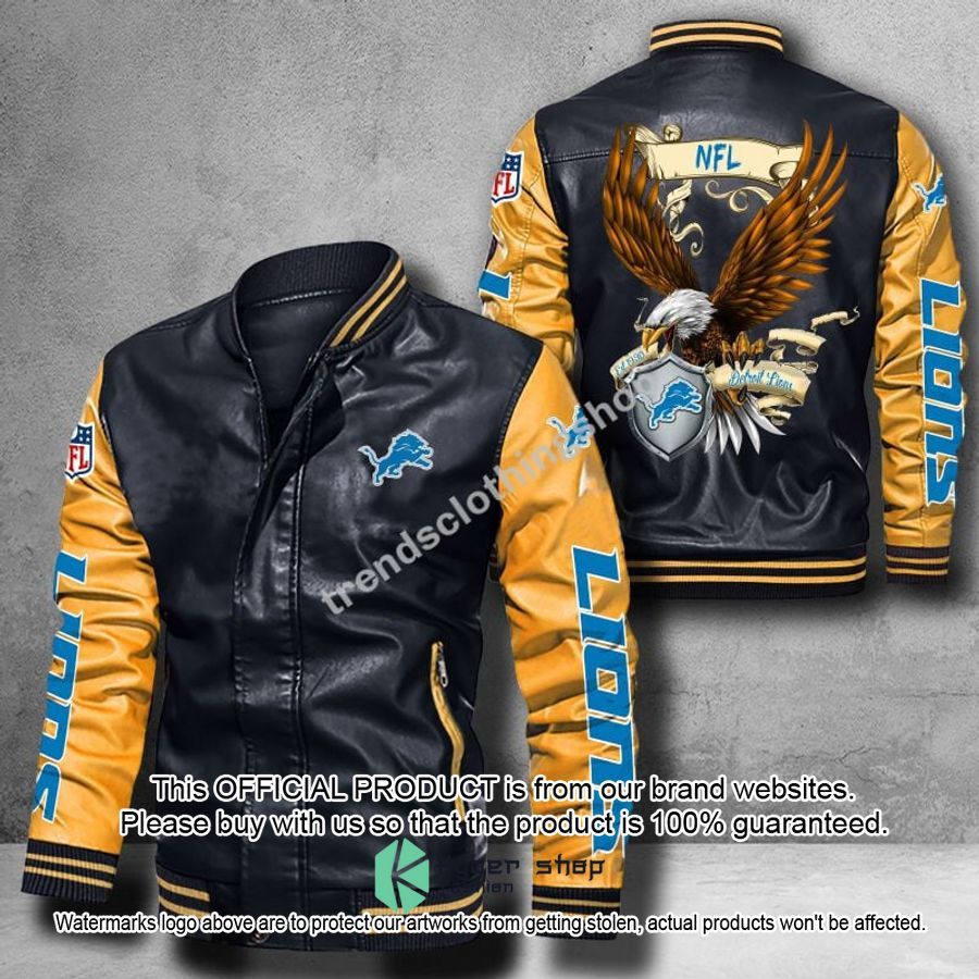 Detroit Lions NFL Eagle Leather Bomber Jacket 6 Detroit Lions NFL Eagle Leather Bomber Jacket word2