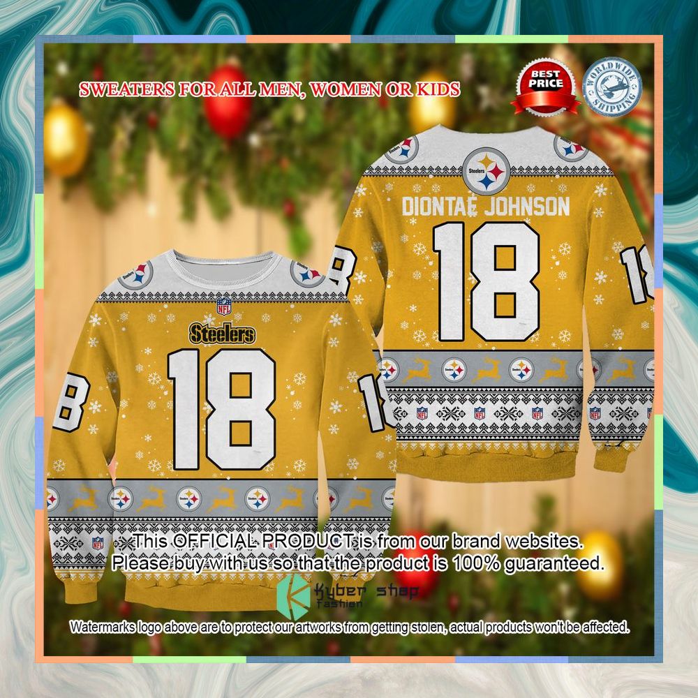 Diontae Johnson Pittsburgh Steelers Christmas Sweater 3 Diontae Johnson Pittsburgh Steelers Christmas Sweater word2