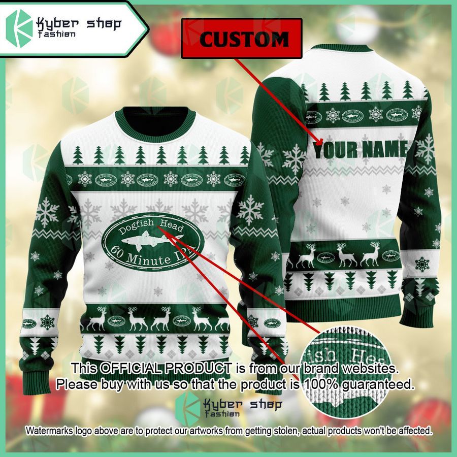 Personalized Dogfish Head 60 Minute IPA Christmas Sweater