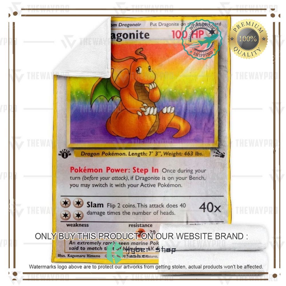 Dragonite 1st Edition Anime Pokemon Blanket 3 dragonite 1st edition anime pokemon blanket 3 42739