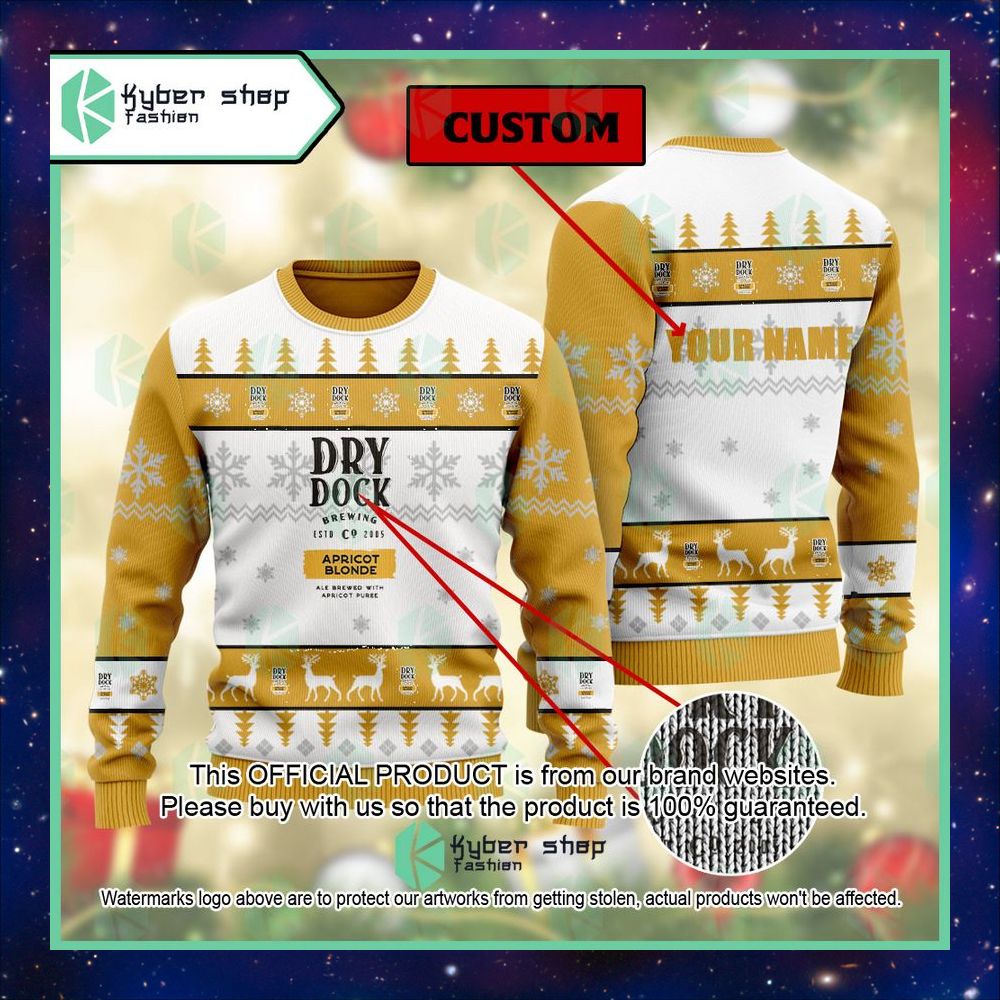 Personalized Dry Dock Brewing Apricot Blonde Christmas Sweater 6 Personalized Dry Dock Brewing Apricot Blonde Christmas Sweater word2