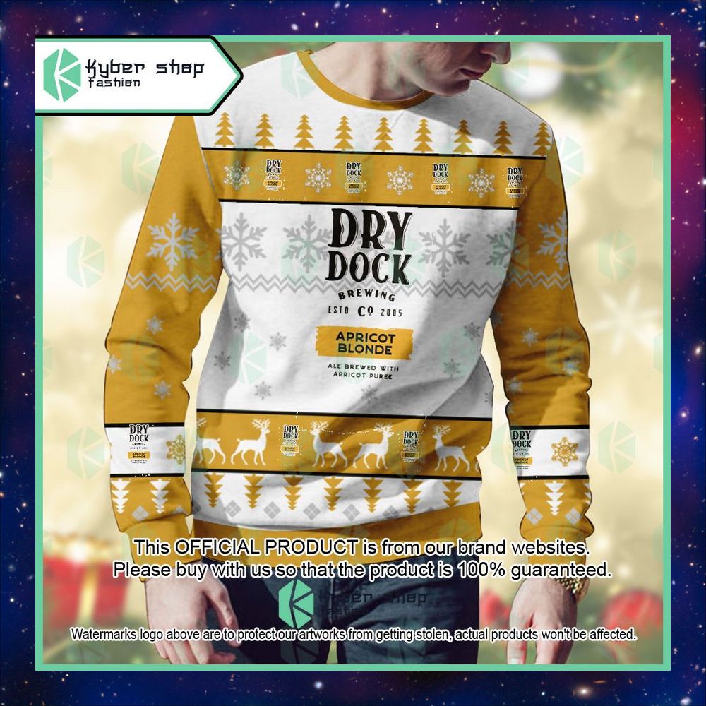 Personalized Dry Dock Brewing Apricot Blonde Christmas Sweater 7 Personalized Dry Dock Brewing Apricot Blonde Christmas Sweater word2