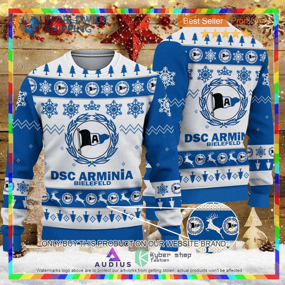 dsc arminia bielefeld white blue ugly christmas sweater 1 89362