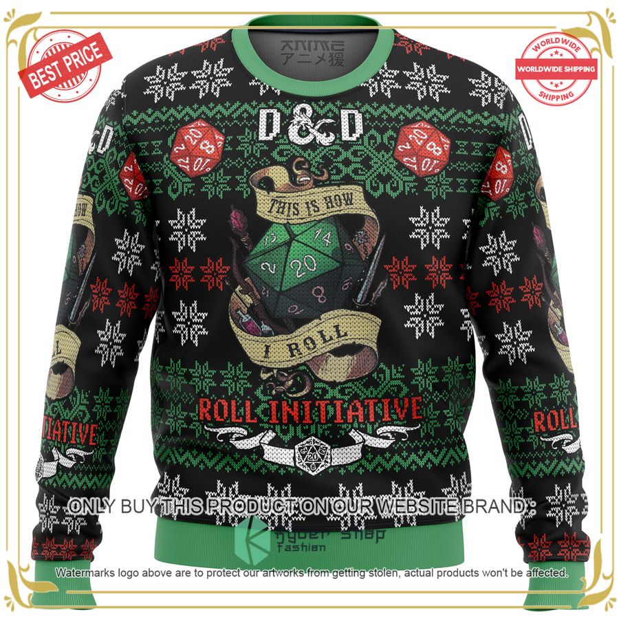 Dungeons & Dragons Roll Initiative Christmas Sweater 4 Dungeons & Dragons Roll Initiative Christmas Sweater word2