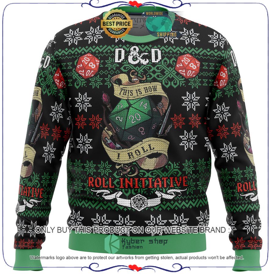 Dungeons & Dragons Roll Initiative Christmas Sweater 3 Dungeons & Dragons Roll Initiative Christmas Sweater word2