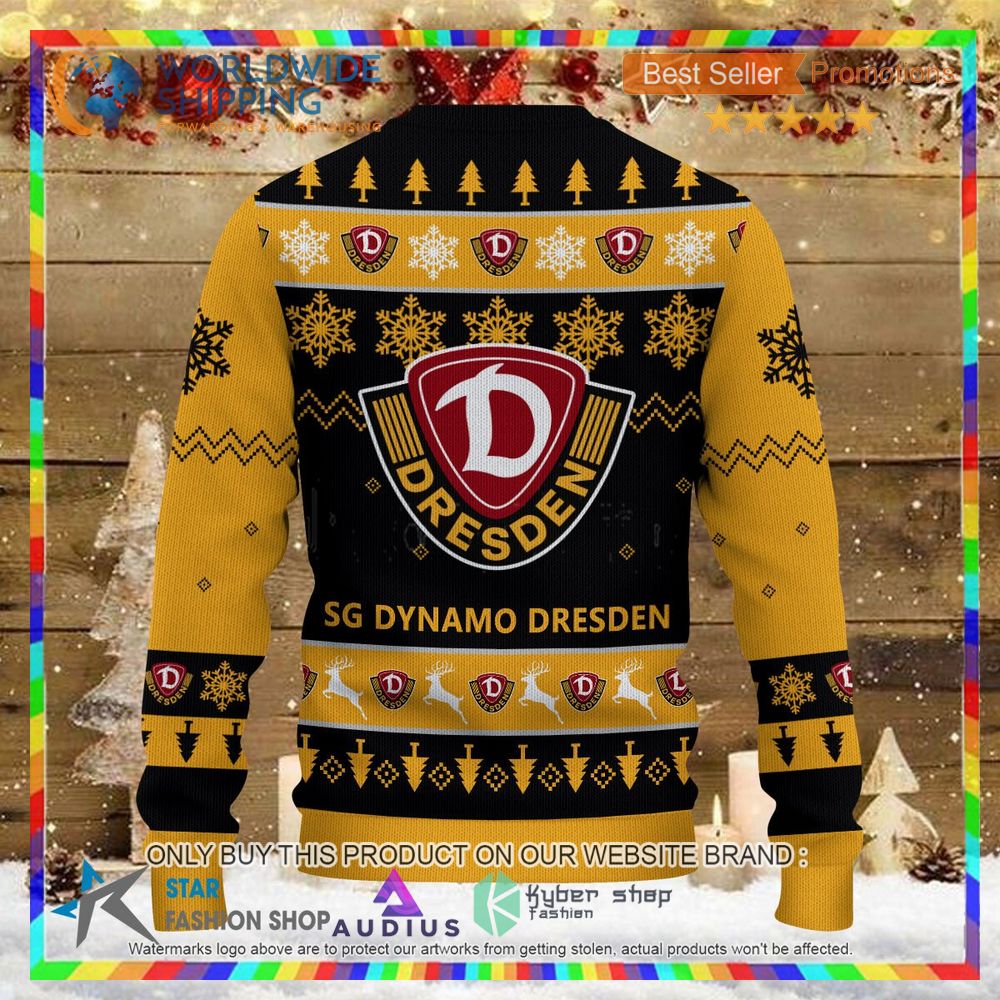 Dynamo Dresden black yellow Ugly Christmas Sweater 3 dynamo dresden black yellow ugly christmas sweater 3 27576
