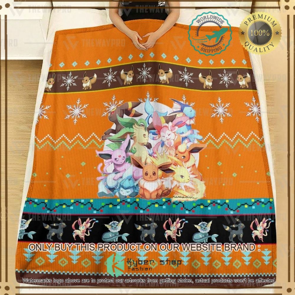 eevee and eeveelutions custom pokemon soft blanket 2 37146