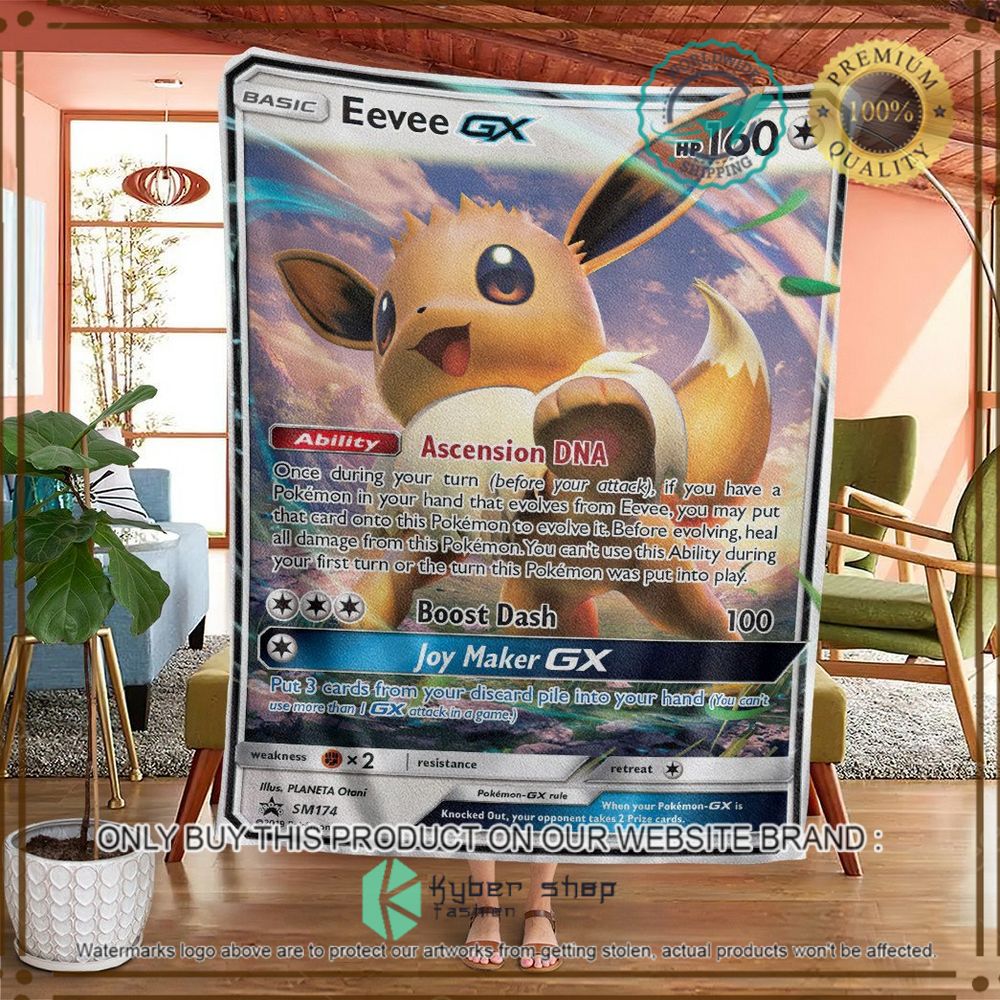 eevee gx sun and moon promos custom pokemon soft blanket 2 44978