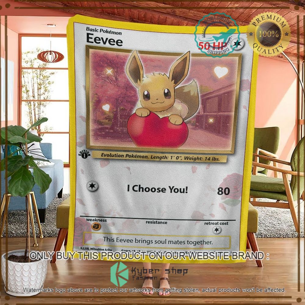 eevee i choose you custom pokemon soft blanket 2 31017