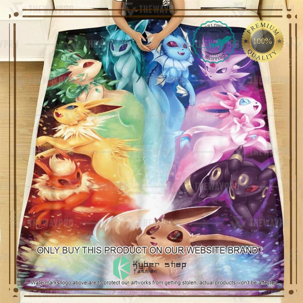 eevee rainbow anime pokemon blanket 2 62311