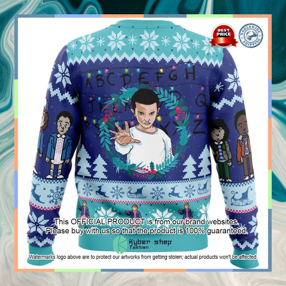 Eleven Stranger Things Christmas Sweater 4 Eleven Stranger Things Christmas Sweater word2