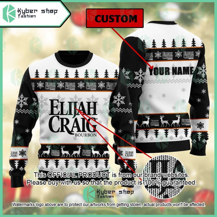 Elijah Craig Custom Name ugly Sweater word3