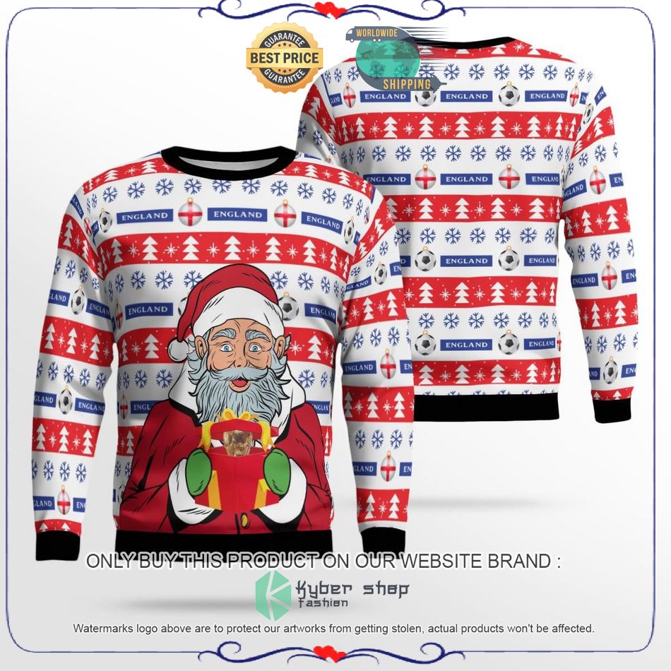 England Football Santa Claus Gift Ugly Christmas Sweater 19 england football santa claus gift ugly christmas sweater 1 64789