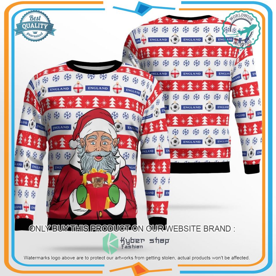 England Football Santa Claus Gift Ugly Christmas Sweater 7 england football santa claus gift ugly christmas sweater 1 89694
