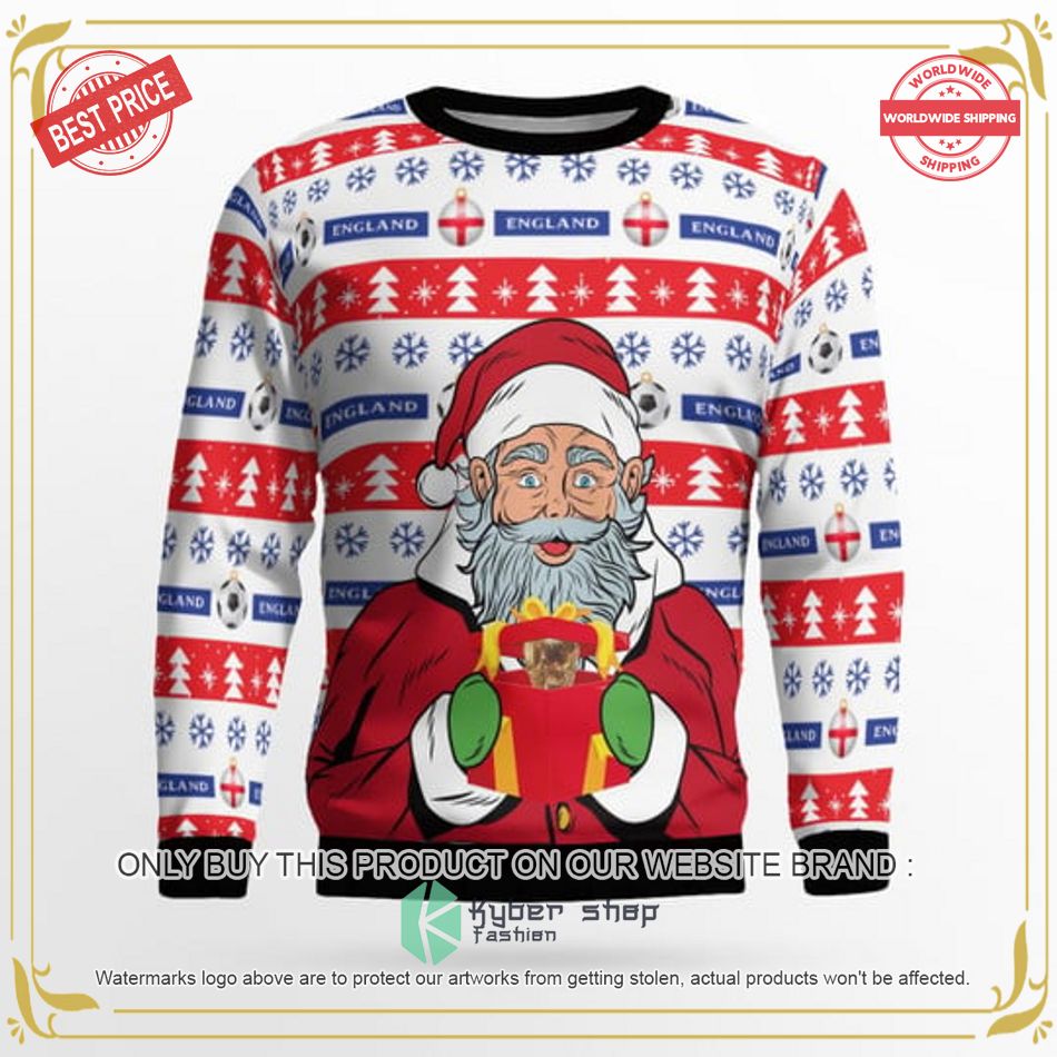 England Football Santa Claus Gift Ugly Christmas Sweater 14 england football santa claus gift ugly christmas sweater 2 30995