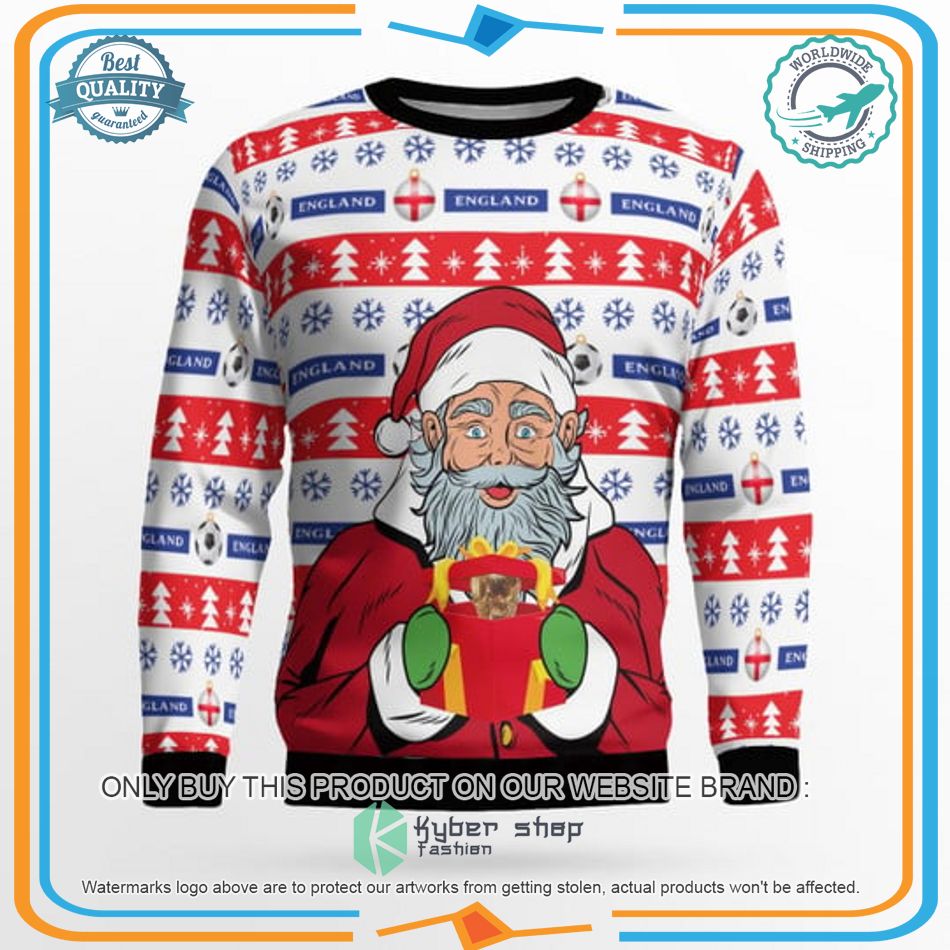 England Football Santa Claus Gift Ugly Christmas Sweater 8 england football santa claus gift ugly christmas sweater 2 34562