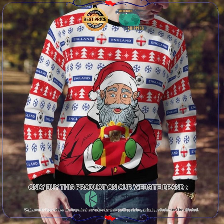 England Football Santa Claus Gift Ugly Christmas Sweater 22 england football santa claus gift ugly christmas sweater 4 34286