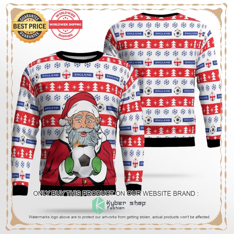 england football santa claus ugly christmas sweater 1 80996