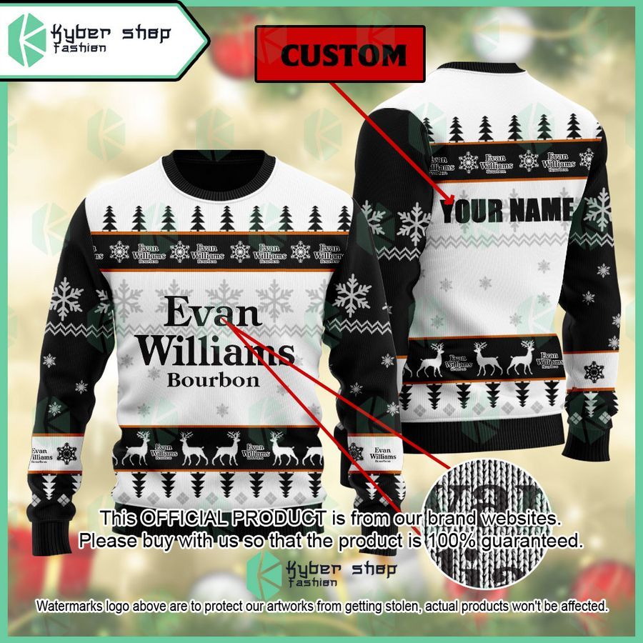 Evan Williams Custom Name ugly Sweater word2