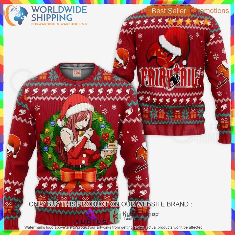 fairy tail erza scarlet ugly christmas sweater 1 88075