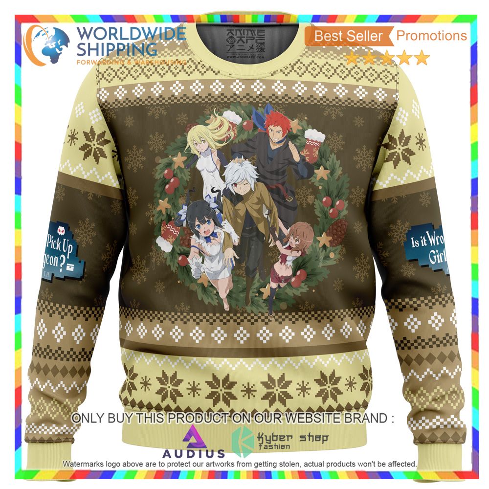 familia myth danmachi ugly christmas sweater 2 51954