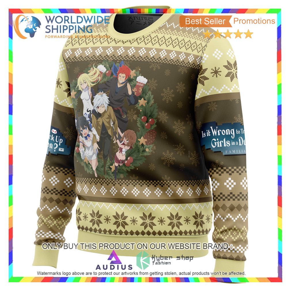 Familia Myth DanMachi Ugly Christmas Sweater 3 familia myth danmachi ugly christmas sweater 3 75535