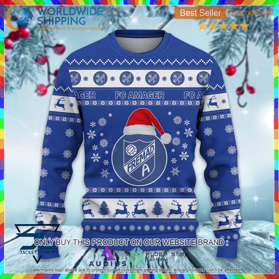 fc amager super league danish 1st division ugly sweater 2 75364