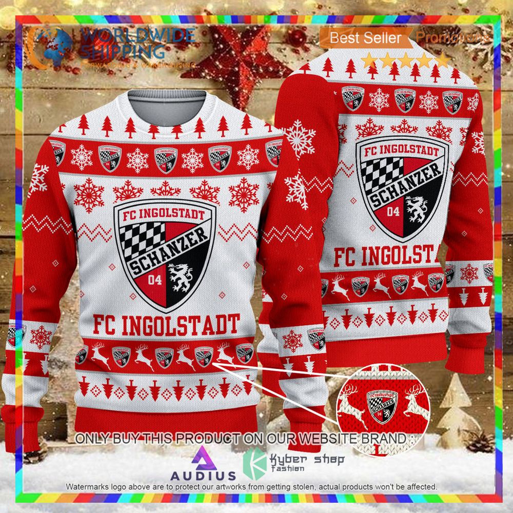 fc ingolstadt white red ugly christmas sweater 1 59197