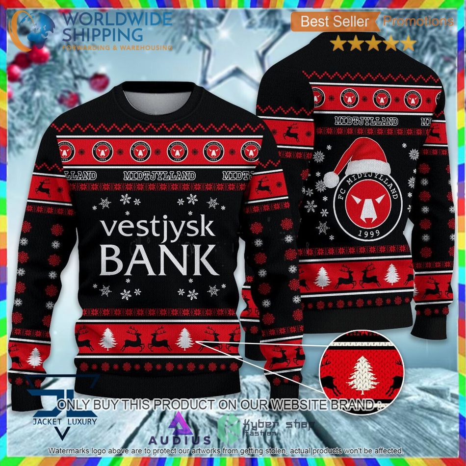 fc midtjylland super league danish 1st division ugly sweater 1 63054