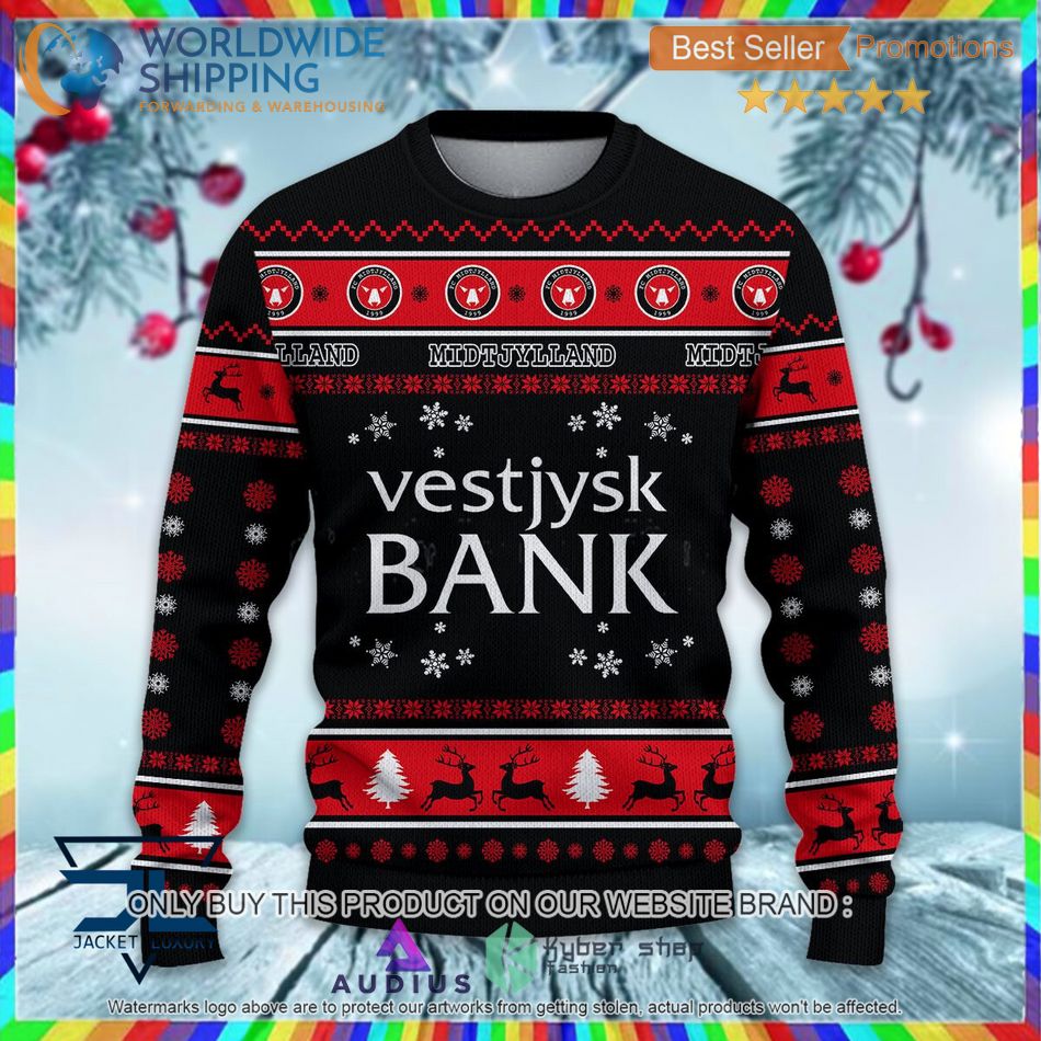 fc midtjylland super league danish 1st division ugly sweater 2 43231