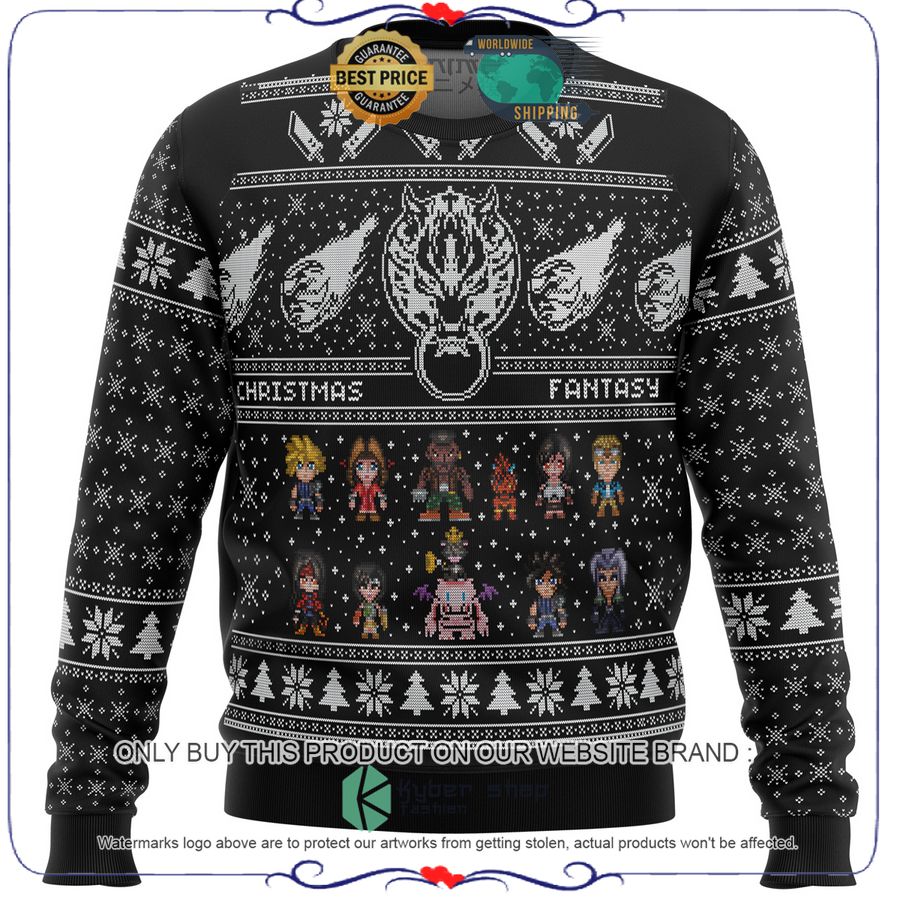 Final Fantasy 7 VII FF7 Premium Christmas Sweater 3 Final Fantasy 7 VII FF7 Premium Christmas Sweater word1