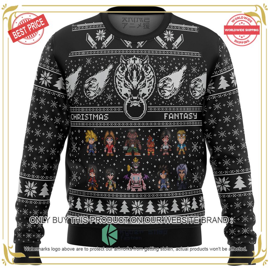 Final Fantasy 7 VII FF7 Premium Christmas Sweater 4 Final Fantasy 7 VII FF7 Premium Christmas Sweater word1