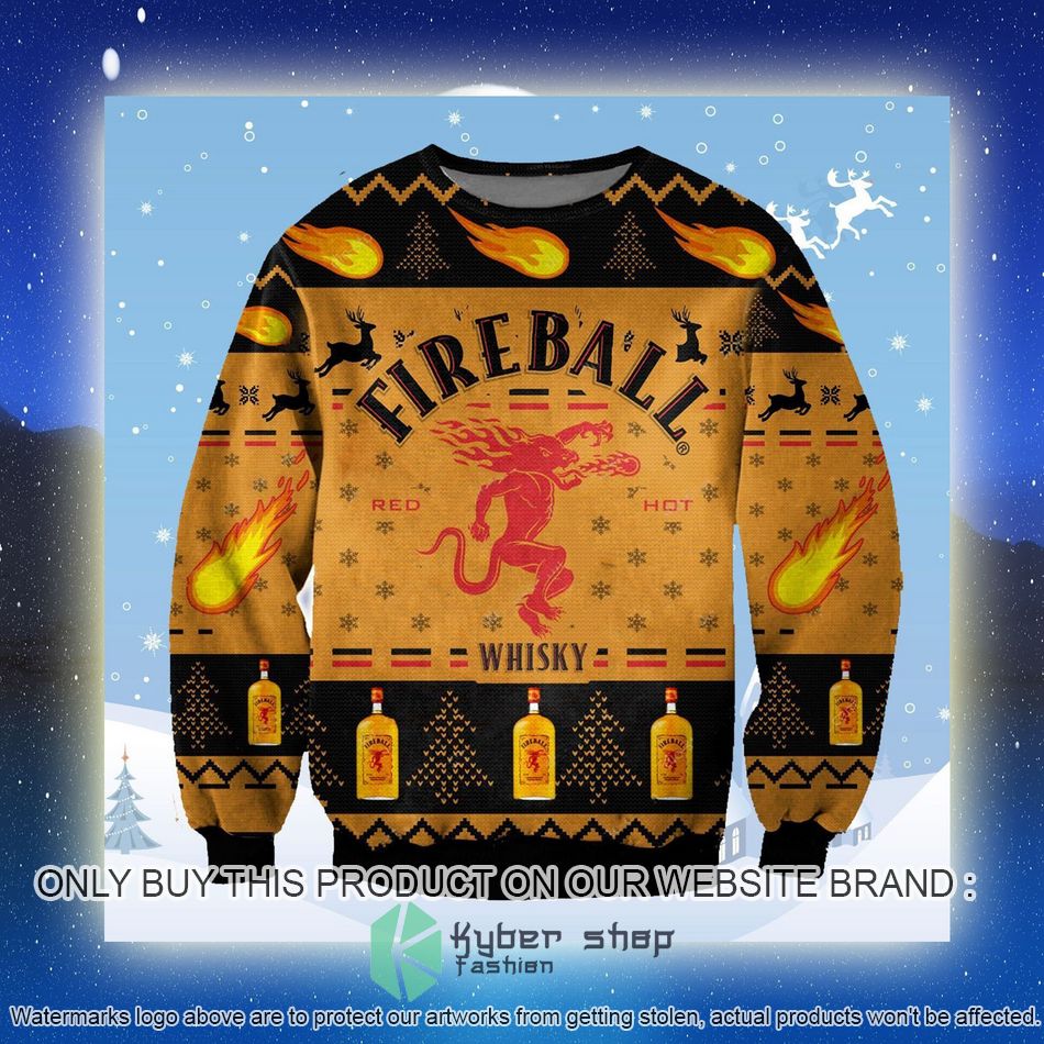 Fireball black orange Ugly Christmas Sweater 4 fireball black orange ugly christmas sweater 4 83531
