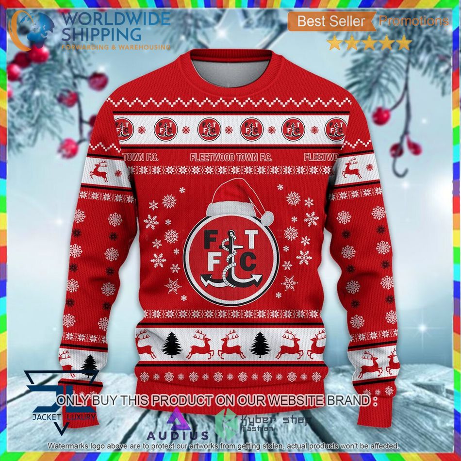 fleetwood town f c efl ugly christmas sweater 2 16850