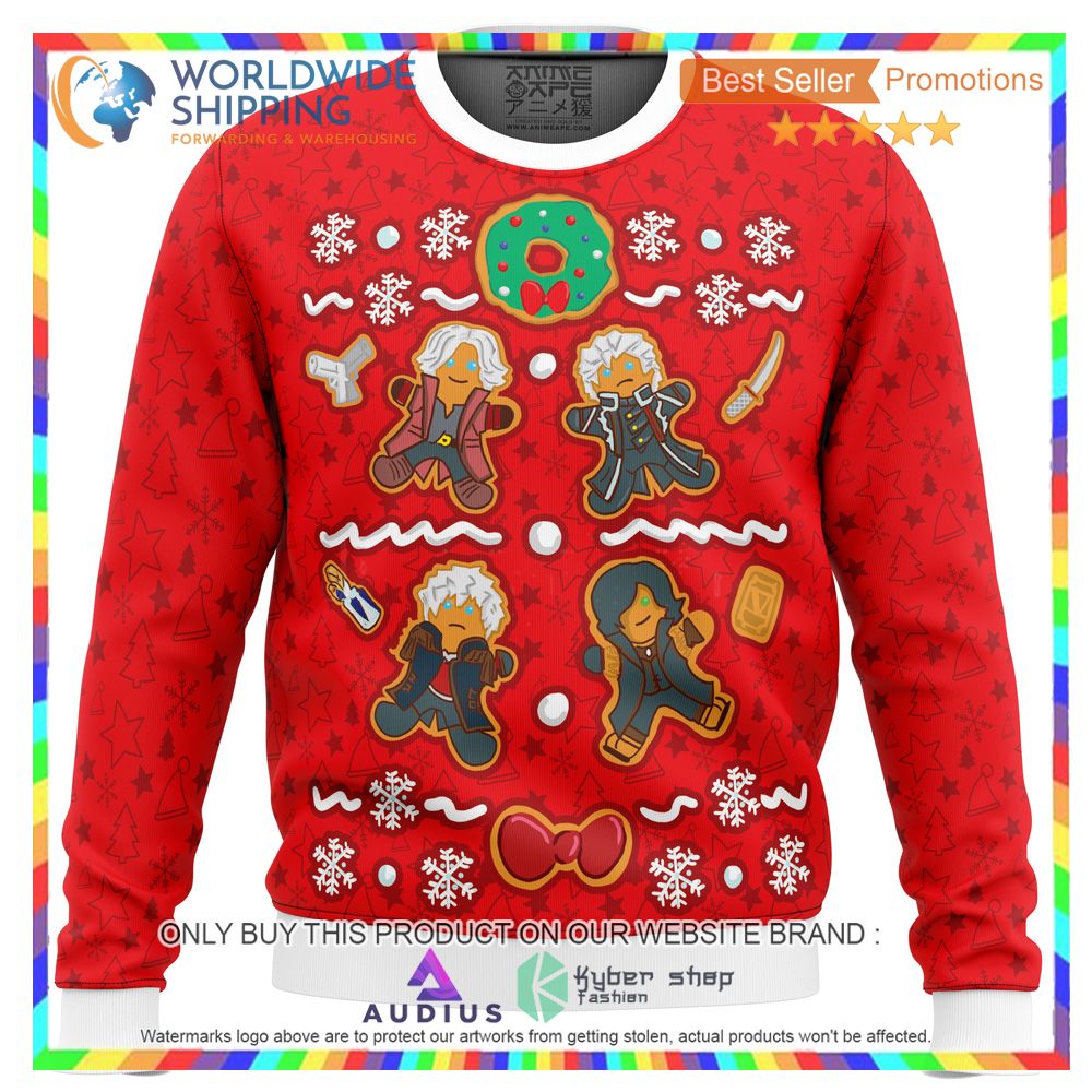 fresh baked devil hunters devil may cry ugly christmas sweater 2 30527