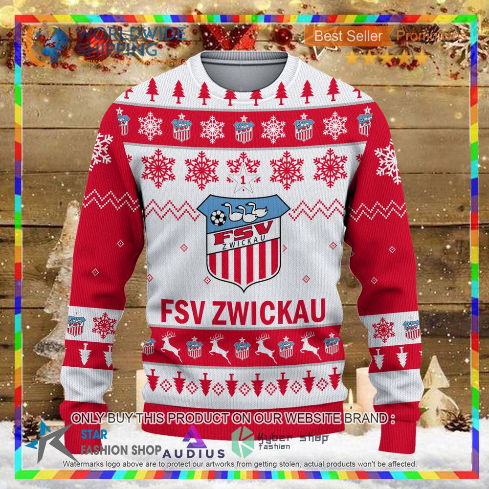 fsv zwickau white pink ugly christmas sweater 2 94779