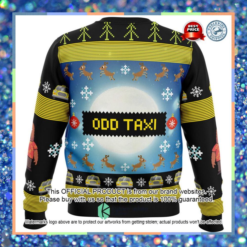 Full Moon Odd Taxi Christmas Sweater 6