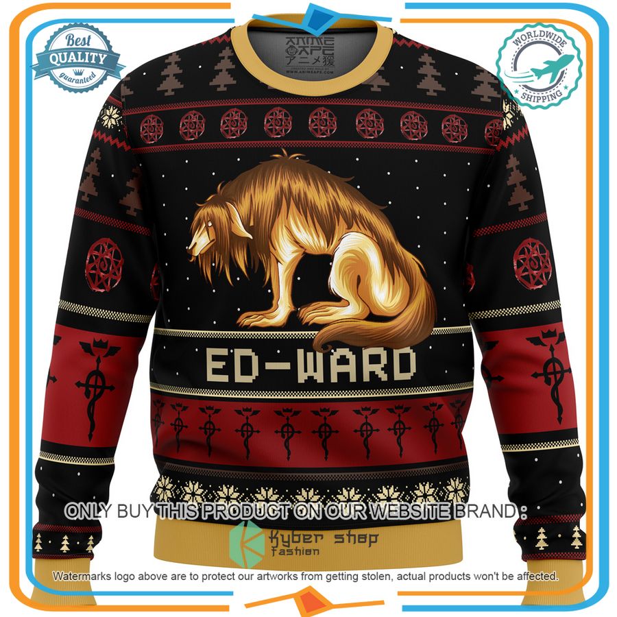 Fullmetal Alchemist Chimera Nina Tucker Ed-ward Christmas Sweater 6 Fullmetal Alchemist Chimera Nina Tucker Ed-ward Christmas Sweater word1