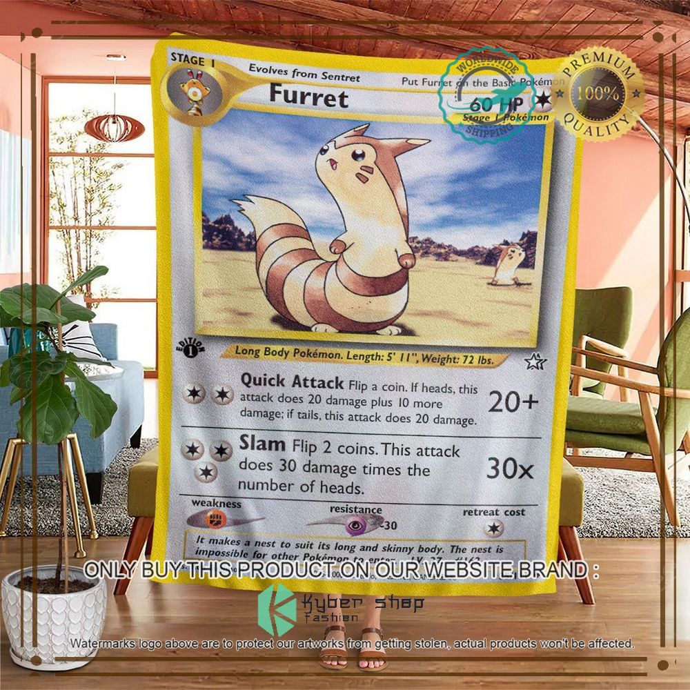 furret neo genesis anime pokemon blanket 2 98982