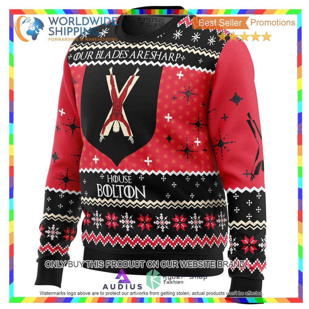 Game of Thrones House Bolton Ugly Christmas Sweater 3 game of thrones house bolton ugly christmas sweater 3 23030