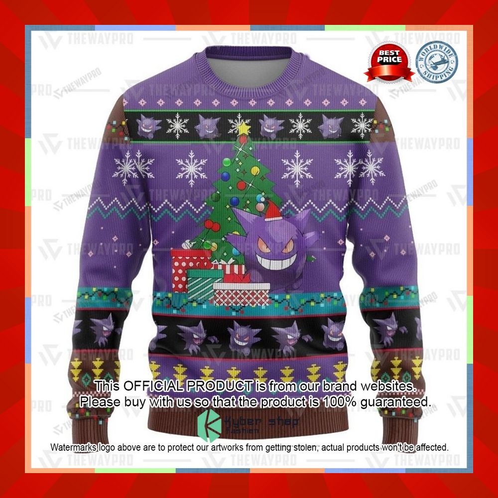 Gengar Christmas Tree Christmas Sweater 6 Gengar Christmas Tree Christmas Sweater word3