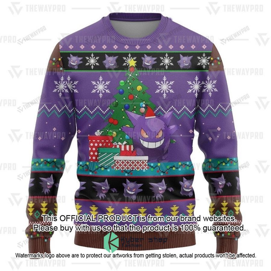 Gengar Christmas Tree Christmas Sweater 3 Gengar Christmas Tree Christmas Sweater word3